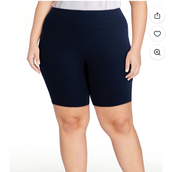 Terra and Sky Women’s Plus Navy Blue Bike Shorts Size 2X NWT - Picture 2 of 2